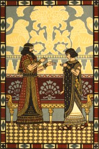 Assyrian Couple. Free illustration for personal and commercial use.