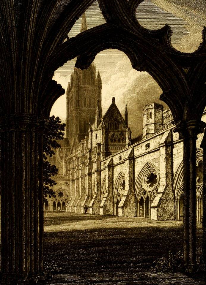 Salisbury Cathedral from the Cloisters
