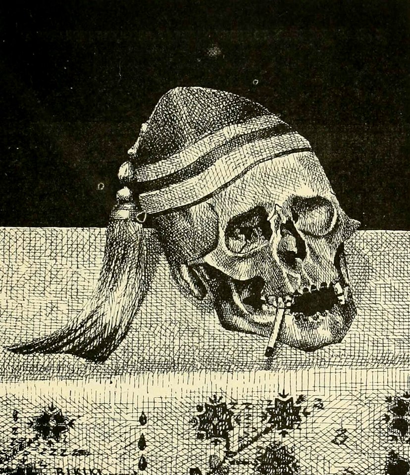 Skull Smoking a Cigarette