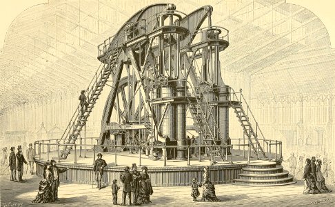 Corliss Beam Steam Engine. Free illustration for personal and commercial use.