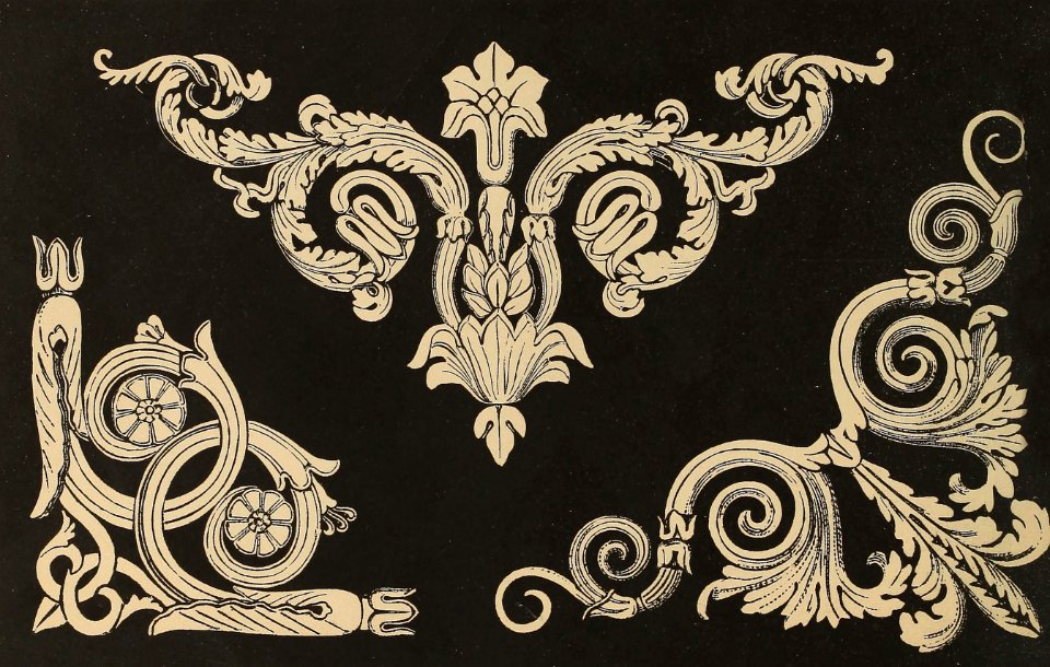 Three Ornaments with Foliage Decoration
