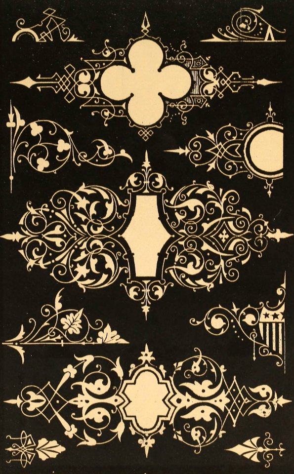 Three Ornaments with Arabesque Patterns