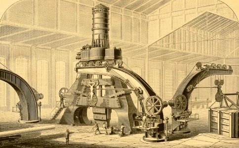 Le Creusot Eighty-Ton Steam-Hammer. Free illustration for personal and commercial use.