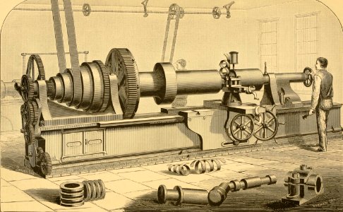 Metal-Turning Lathe. Free illustration for personal and commercial use.