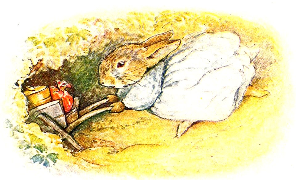Rabbit entering Her Burrow