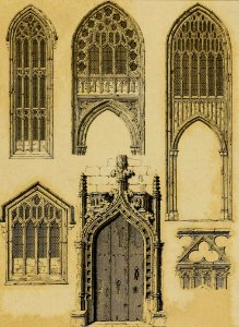St Mary Redcliffe—Windows and Doorways. Free illustration for personal and commercial use.
