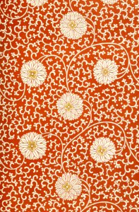 Chinese Pattern with White Flowers