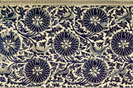 Blue and White Floral Design