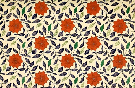 Pattern with Flowers and Leaves. Free illustration for personal and commercial use.