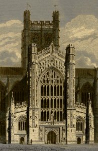 Bath Abbey—West Front. Free illustration for personal and commercial use.