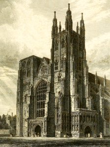 Canterbury Cathedral, the Western Towers. Free illustration for personal and commercial use.