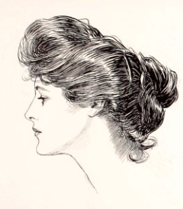 Gibson Girl’s Profile. Free illustration for personal and commercial use.