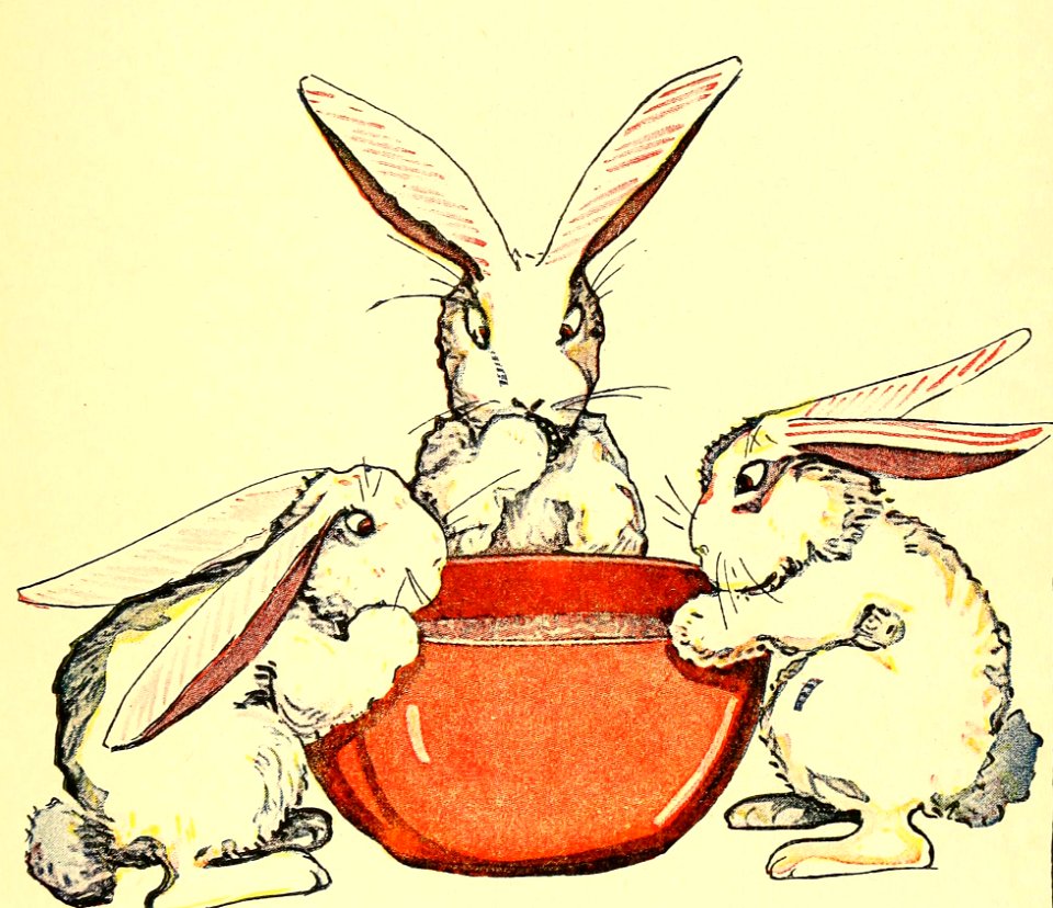 Flopsy, Mopsy, and Cotton-Tail. Free illustration for personal and commercial use.