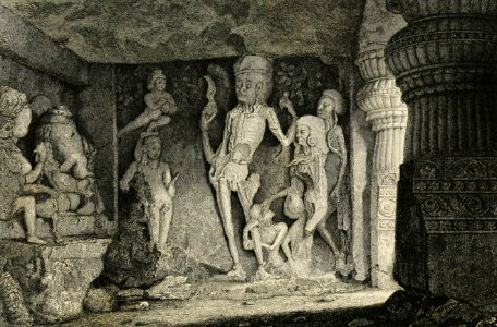 Skeleton Group in the Rameshwar Temple, Ellora