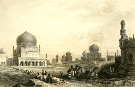 Tombs of the Qutb Shahi Dynasty, Golkonda. Free illustration for personal and commercial use.