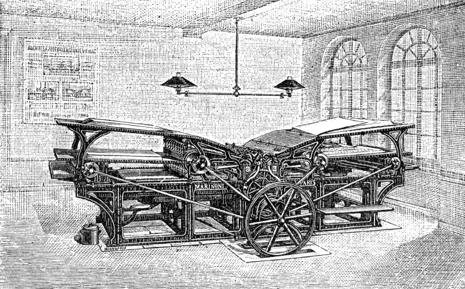 Marinoni Printing Press with Two Feeders