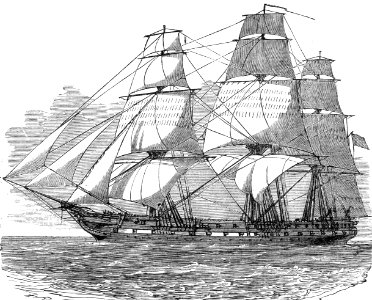 Frigate USS Constitution. Free illustration for personal and commercial use.
