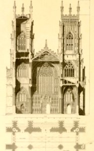York Cathedral, Elevation and Section. Free illustration for personal and commercial use.