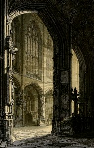 Nave of Bath Abbey. Free illustration for personal and commercial use.