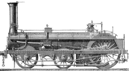 Crampton Steam Locomotive. Free illustration for personal and commercial use.