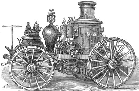 Amoskeag Steam-Powered Fire Engine. Free illustration for personal and commercial use.