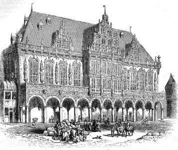 Bremen Town Hall. Free illustration for personal and commercial use.