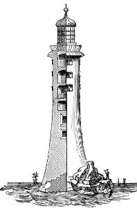 Eddystone Lighthouse. Free illustration for personal and commercial use.