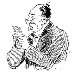 Man Reading his Mail. Free illustration for personal and commercial use.