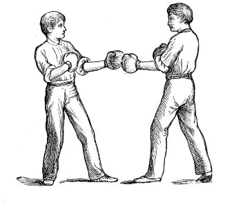 Two Boxers on Guard. Free illustration for personal and commercial use.