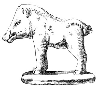 Gallo-Roman Statuette of a Boar. Free illustration for personal and commercial use.