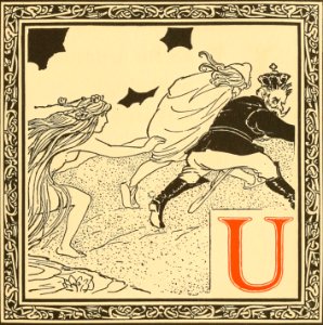 U is for Undine. Free illustration for personal and commercial use.