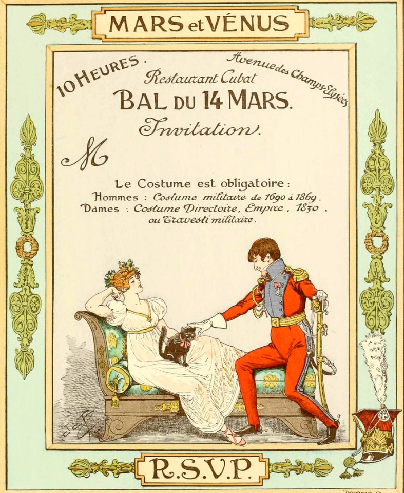 Mars and Venus—Costume Ball Invitation