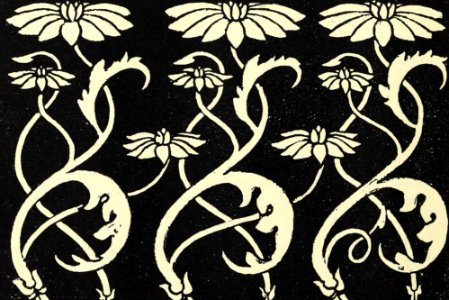 Floral Design with Curvy Stems and Leaves
