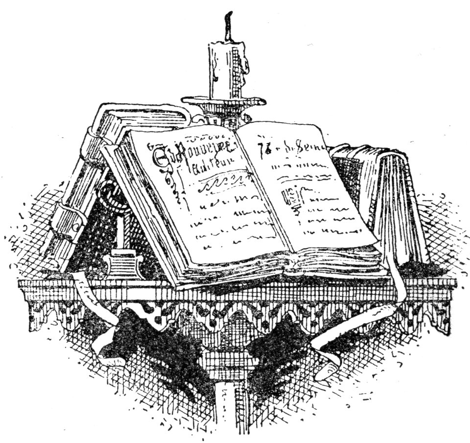 Tailpiece with Books and Candle