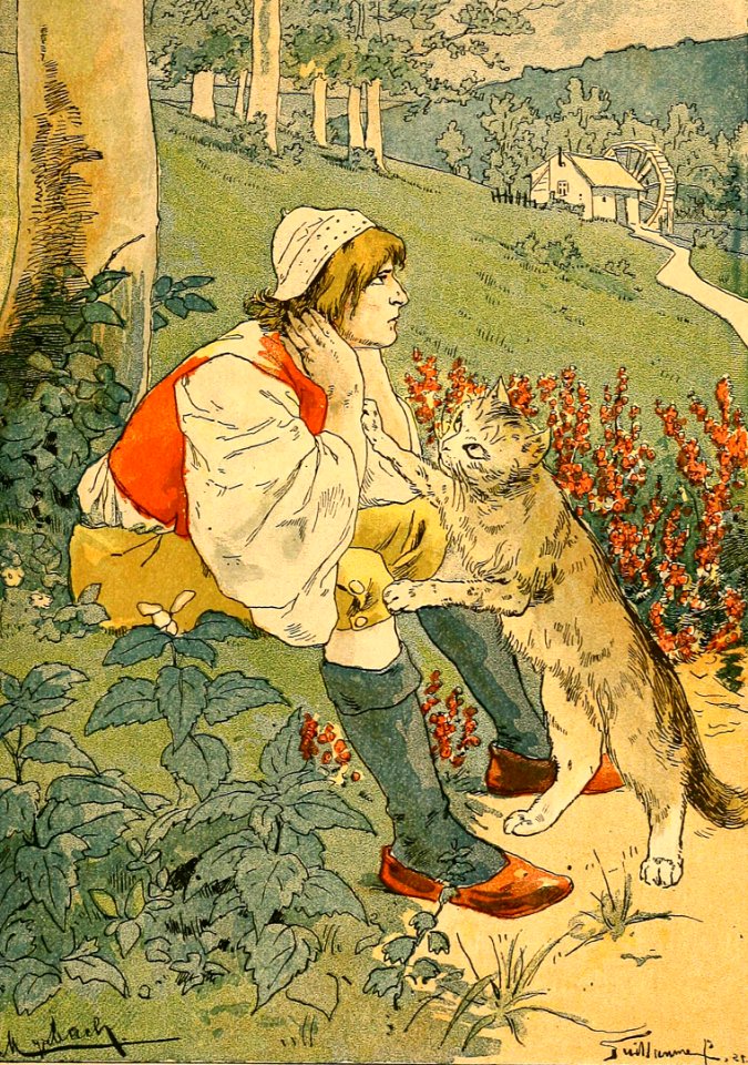 Puss Comforts His Owner
