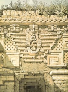 Ornament at the Governor’s Palace, Uxmal. Free illustration for personal and commercial use.