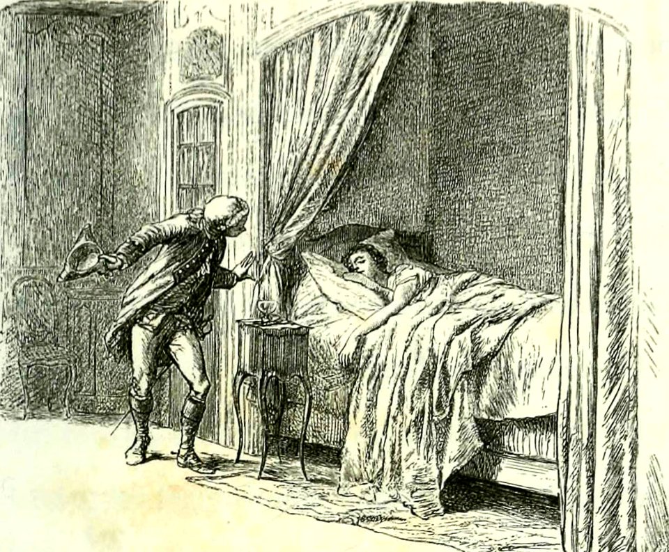 Walks up to the Bed