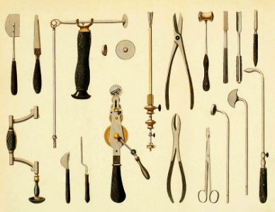 Instruments Required for Resections. Free illustration for personal and commercial use.