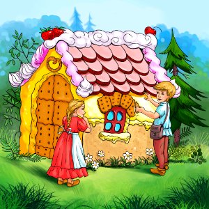 Hansel and Gretel. Free illustration for personal and commercial use.