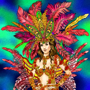 Samba dancer. Free illustration for personal and commercial use.