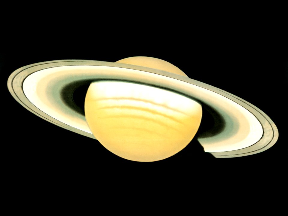 The planet Saturn from the Trouvelot astronomical drawings (1881-1882) by E. L. Trouvelot (1827-1895). Free illustration for personal and commercial use.