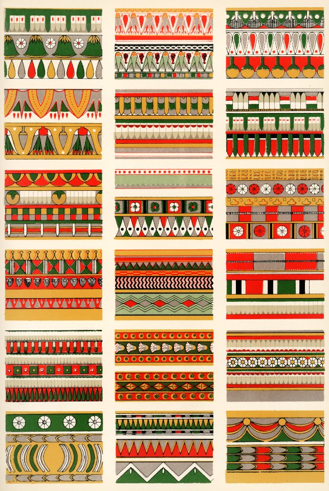 Owen Jones famous 19th Century Grammar of Ornament. One of the finest graphic design books ever produced. From our own original antique chromolithographic version of the famous book we have created a high resolution digitally enhanced copy for you.
