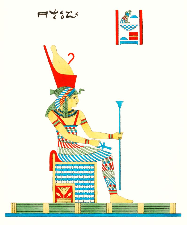 Neith illustration from Pantheon Egyptien (1823-1825) by Leon Jean Joseph Dubois (1780-1846).