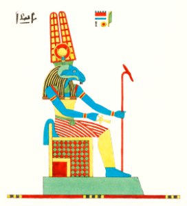 Amon, Amon-ra illustration from Pantheon Egyptien (1823-1825) by Leon Jean Joseph Dubois (1780-1846).
