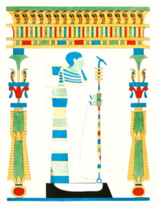 Ptah illustration from Pantheon Egyptien (1823-1825) by Leon Jean Joseph Dubois (1780-1846).. Free illustration for personal and commercial use.