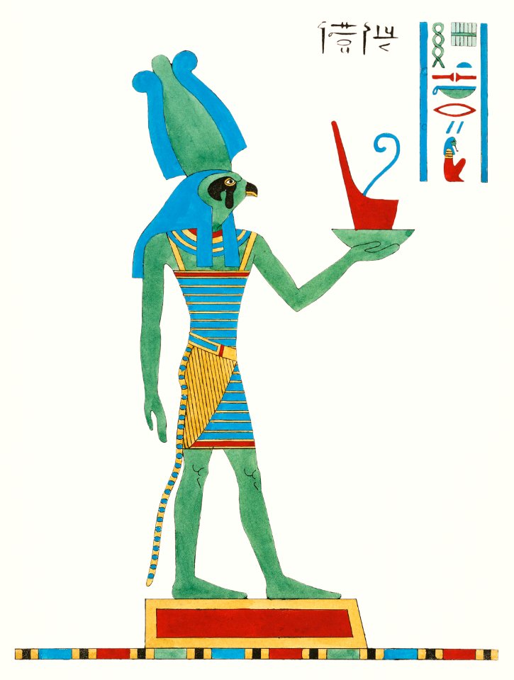 Ptah-Sokar illustration from Pantheon Egyptien (1823-1825) by Leon Jean Joseph Dubois (1780-1846).. Free illustration for personal and commercial use.