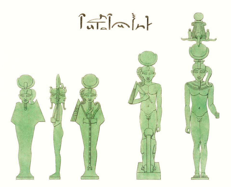 Khonsu illustration from Pantheon Egyptien (1823-1825) by Leon Jean Joseph Dubois (1780-1846).