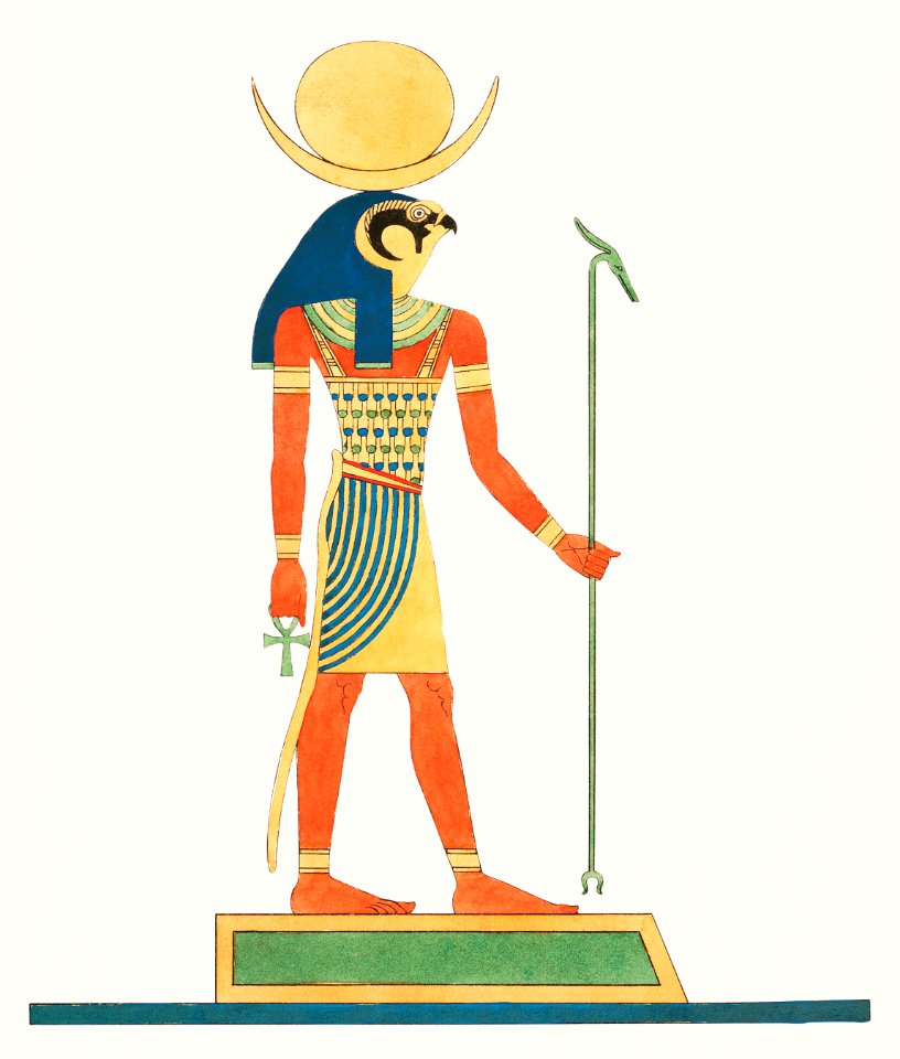 Khonsu illustration from Pantheon Egyptien (1823-1825) by Leon Jean Joseph Dubois (1780-1846).