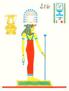 Hathor illustration from Pantheon Egyptien (1823-1825) by Leon Jean Joseph Dubois (1780-1846).