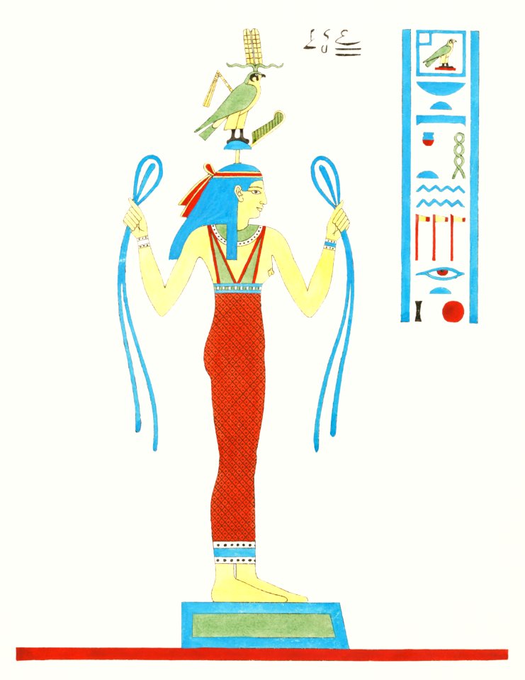 Hathor illustration from Pantheon Egyptien (1823-1825) by Leon Jean Joseph Dubois (1780-1846).